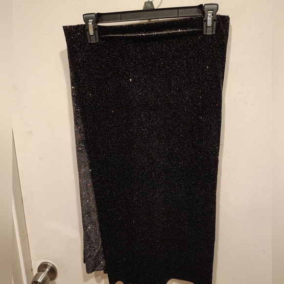 1.5 Yds. Glittery Black Velour Stretch Knit Fabric -Sewing Crafts Costumes - Picture 1 of 5